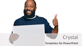  Presentation with motherhood and african american - Amazing slide set having young-african-american-man-holding backdrop and a white colored foreground