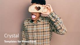  Presentation with american heart - Presentation consisting of young-african-american-man-holding background and a coral colored foreground