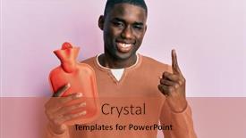  Presentation with water heat - Beautiful PPT theme featuring young-african-american-man-holding backdrop and a red colored foreground