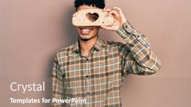  Presentation with american heart - Beautiful theme featuring young-african-american-man-holding backdrop and a coral colored foreground