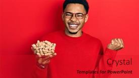  Presentation with religious african american - Colorful slide set enhanced with young-african-american-man-holding backdrop and a crimson colored foreground