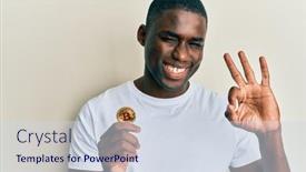  Presentation with african american christianity - Colorful PPT theme enhanced with young-african-american-man-holding backdrop and a sky blue colored foreground