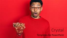  Presentation with american - Presentation theme consisting of young-african-american-man-holding background and a red colored foreground