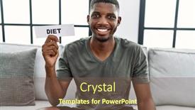  Presentation with standing sitting - Presentation theme featuring young-african-american-man-holding background and a tawny brown colored foreground