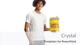  Presentation with tortilla - PPT theme consisting of young-african-american-man-holding background and a white colored foreground