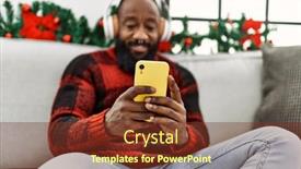  Presentation with christmas music - Slide deck featuring young-african-american-man-listening background and a tawny brown colored foreground