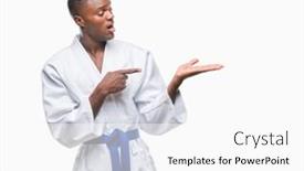  Presentation with kimono - Amazing slide set having young african american man over isolated background wearing kimono amazed and smiling to the camera while presenting with hand and pointing with finger backdrop and a white colored foreground