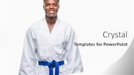  Presentation with kimono - PPT theme with young-african-american-man-over background and a white colored foreground
