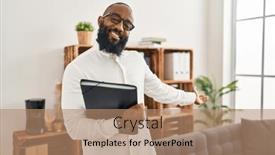  Presentation with binder - Presentation theme enhanced with young-african-american-man-psychologist background and a coral colored foreground