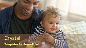  Presentation with baby book - Slide set consisting of young-african-american-man-reading background and a tawny brown colored foreground