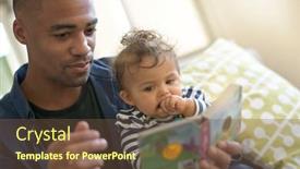  Presentation with baby book - Beautiful PPT theme featuring young-african-american-man-reading backdrop and a tawny brown colored foreground