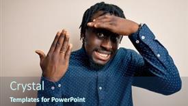  Presentation with african marriage - PPT theme featuring young-african-american-man-showing background and a ocean colored foreground