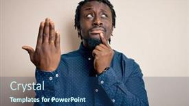  Presentation with african american marriage - Cool new slide set with young-african-american-man-showing backdrop and a ocean colored foreground