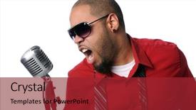  Presentation with african american marriage - Theme with young african american man singing background and a red colored foreground