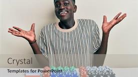  Presentation with poker chips - Slide deck enhanced with young-african-american-man-sitting background and a light gray colored foreground