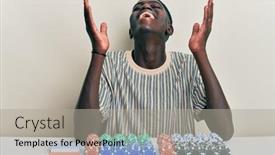  Presentation with poker chips - Slides having young-african-american-man-sitting background and a light gray colored foreground