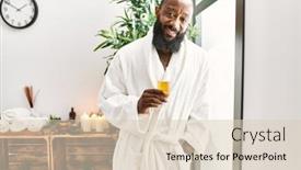  Presentation with generational african american culture - PPT theme consisting of young-african-american-man-smiling background and a lemonade colored foreground