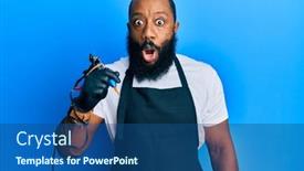  Presentation with tattoo - PPT layouts featuring young-african-american-man-tattoo background and a ocean colored foreground