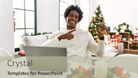  Presentation with christmas tree - Theme featuring young-african-american-man-using background and a mint green colored foreground
