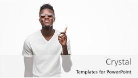  Presentation with number - PPT layouts featuring young-african-american-man-wearing background and a white colored foreground