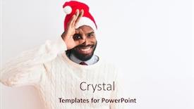  Presentation with white christmas - Colorful PPT theme enhanced with young-african-american-man-wearing backdrop and a sky blue colored foreground