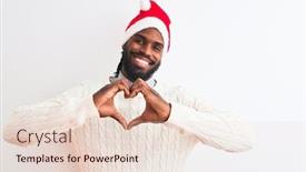  Presentation with romantic christmas - PPT layouts having young-african-american-man-wearing background and a lemonade colored foreground