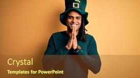  Presentation with clover - Colorful slides enhanced with young-african-american-man-wearing backdrop and a tawny brown colored foreground