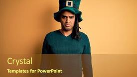  Presentation with clover - Slide set consisting of young-african-american-man-wearing background and a tawny brown colored foreground