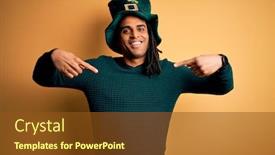  Presentation with clover - PPT layouts with young-african-american-man-wearing background and a tawny brown colored foreground