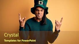  Presentation with green star - Theme having young-african-american-man-wearing background and a tawny brown colored foreground