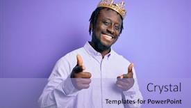  Presentation with american energy - Presentation theme enhanced with young-african-american-man-wearing background and a light blue colored foreground