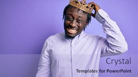  Presentation with king crown - Amazing presentation having young-african-american-man-wearing backdrop and a light blue colored foreground