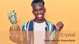  Presentation with proud american - Slide deck having young-african-american-man-wearing background and a yellow colored foreground