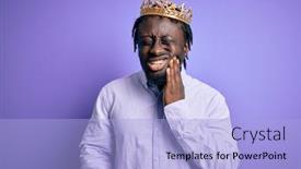  Presentation with african american dental - Presentation theme enhanced with young-african-american-man-wearing background and a light blue colored foreground