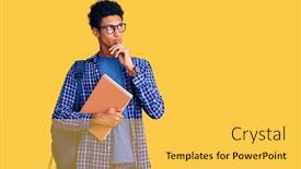  Presentation with african - Presentation theme with young-african-american-man-wearing background and a yellow colored foreground