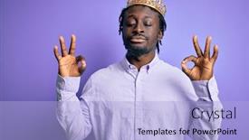  Presentation with king crown - Amazing presentation theme having young-african-american-man-wearing backdrop and a light blue colored foreground