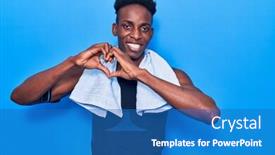  Presentation with american heart - Presentation featuring young-african-american-man-wearing background and a teal colored foreground