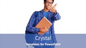  Presentation with business book - Cool new theme with young-african-american-man-wearing backdrop and a ocean colored foreground