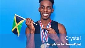  Presentation with jamaica - Audience pleasing theme consisting of young-african-american-man-wearing backdrop and a teal colored foreground