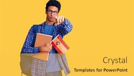  Presentation with american graduation african education - Slides with young-african-american-man-wearing background and a yellow colored foreground