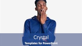  Presentation with sleepiness - Slide deck having young-african-american-man-wearing background and a ocean colored foreground