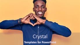  Presentation with american heart - Colorful theme enhanced with young-african-american-man-wearing backdrop and a ocean colored foreground