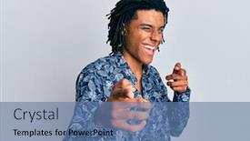  Presentation with american energy - PPT theme enhanced with young-african-american-man-wearing background and a teal colored foreground