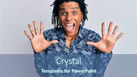  Presentation with 80s - Presentation design consisting of young-african-american-man-wearing background and a ocean colored foreground