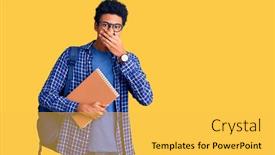  Presentation with holding hands - Audience pleasing presentation theme consisting of young-african-american-man-wearing backdrop and a yellow colored foreground