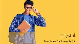  Presentation with memory book - Beautiful PPT layouts featuring young-african-american-man-wearing backdrop and a yellow colored foreground