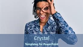  Presentation with 80s - Presentation theme having young-african-american-man-wearing background and a ocean colored foreground