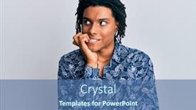  Presentation with 80s - Amazing PPT theme having young-african-american-man-wearing backdrop and a ocean colored foreground