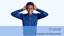  Presentation with bunny - Cool new PPT layouts with young-african-american-man-wearing backdrop and a light blue colored foreground