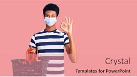  Presentation with medical sign - Amazing slide set having young-african-american-man-wearing backdrop and a coral colored foreground